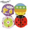 Wooden Handheld Tambourine for Kids with Colorful Cartoon Design