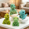3D Knitted Dinosaur Silicone Candle Mold – Cute Sitting Dino Design for DIY Crafts