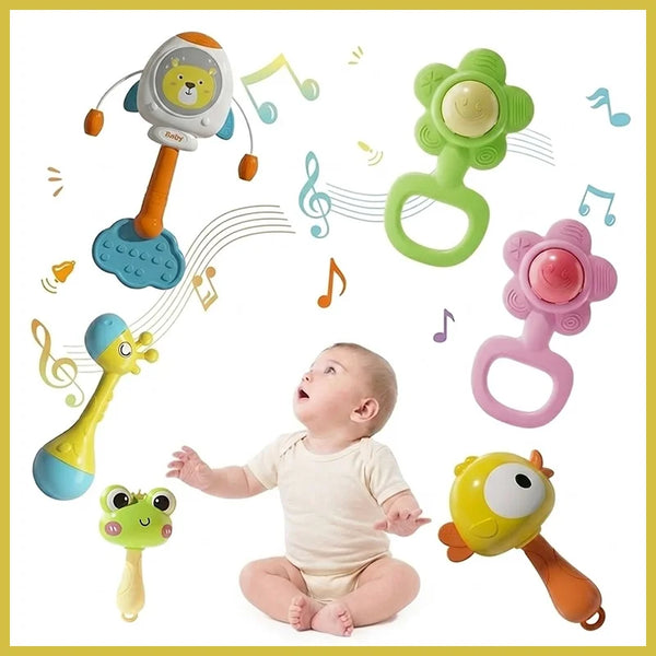 Cute Animal Baby Rattles & Grasping Ball – Sensory Toy for Early Learning
