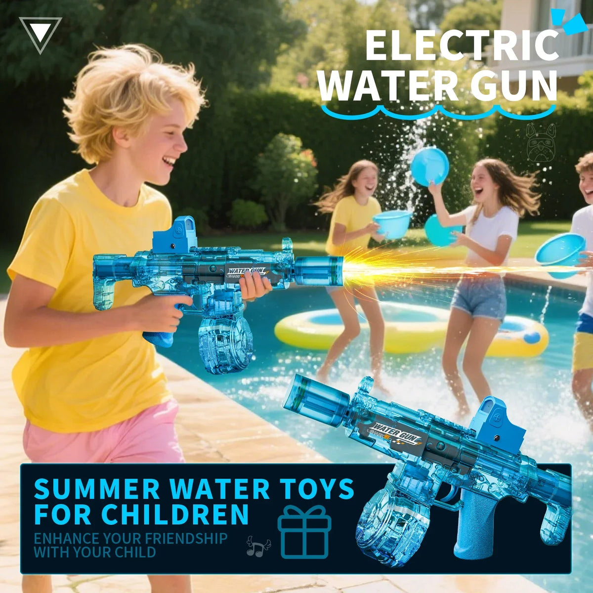 Electric Water Gun with Recoil Effect & Sensor Lights