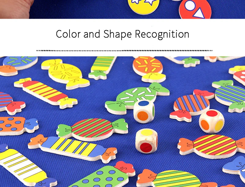 Wooden Candy Matching Game for Kids – Color & Shape Memory Toy