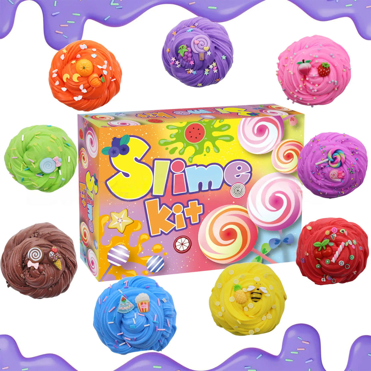 DIY Stretchy Slime Kit with Colorful Charms for Creative Play