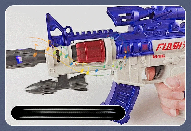 Light & Sound Toy Submachine Gun with Spinning Barrel
