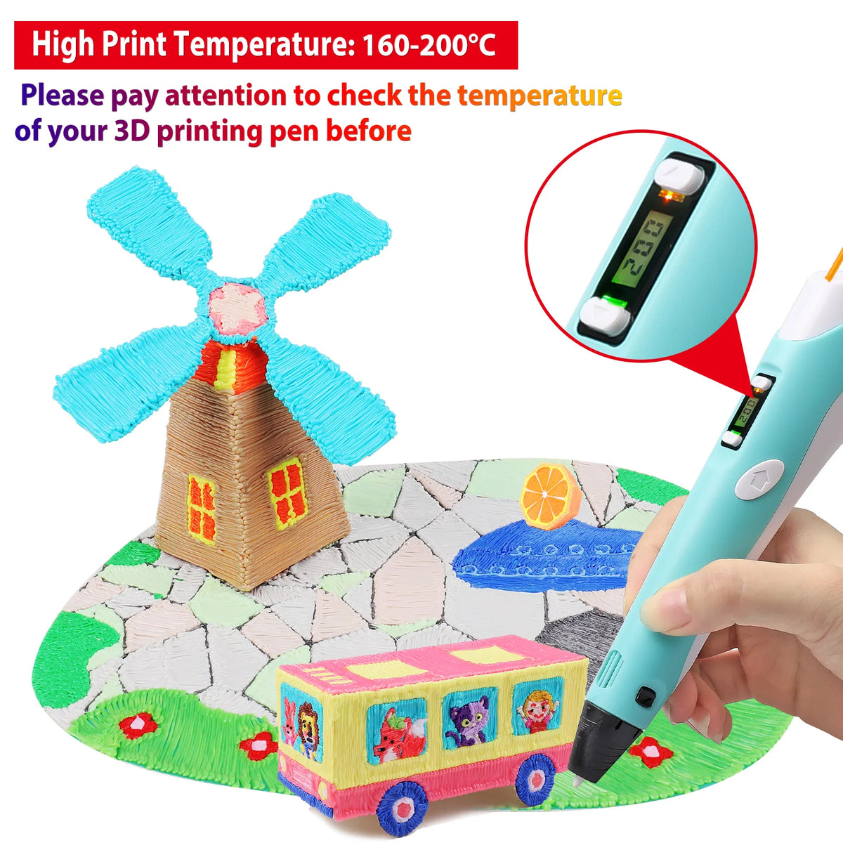 PLA 3D Pen Filament Refill Pack – 1.75mm, Multi-Color Bundle