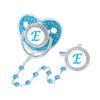 Personalized Zircon Pacifier Clip with Silicone Teether
