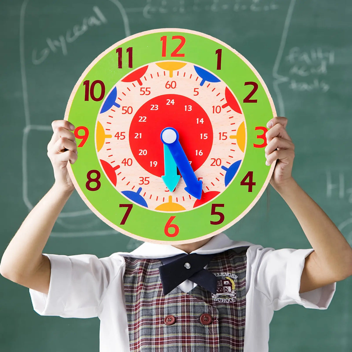 Wooden Montessori Clock Toy for Kids Learning Time