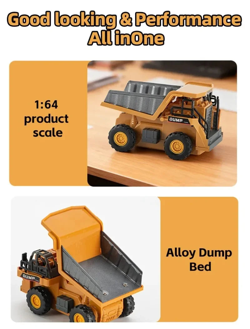 1:64 Scale Remote Control Engineering Vehicle with Lights and Sounds