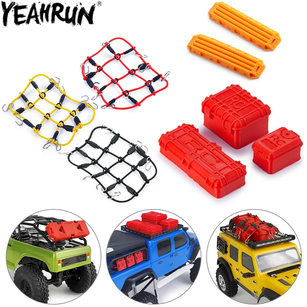 Die-Cast Metal RC Car Scale Accessory Set with Jack Stands and Tools