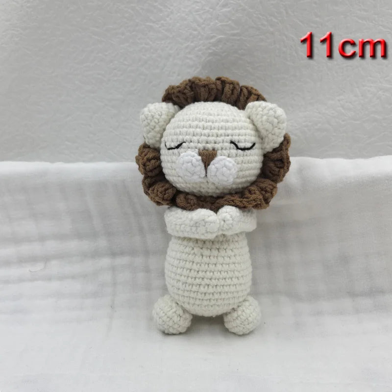 Handmade Amigurumi Plush Toy Set – Fox, Cow & Lamb Sleeping Dolls