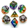 Seven-Layer Rainbow Polyhedral Dice Set for RPGs