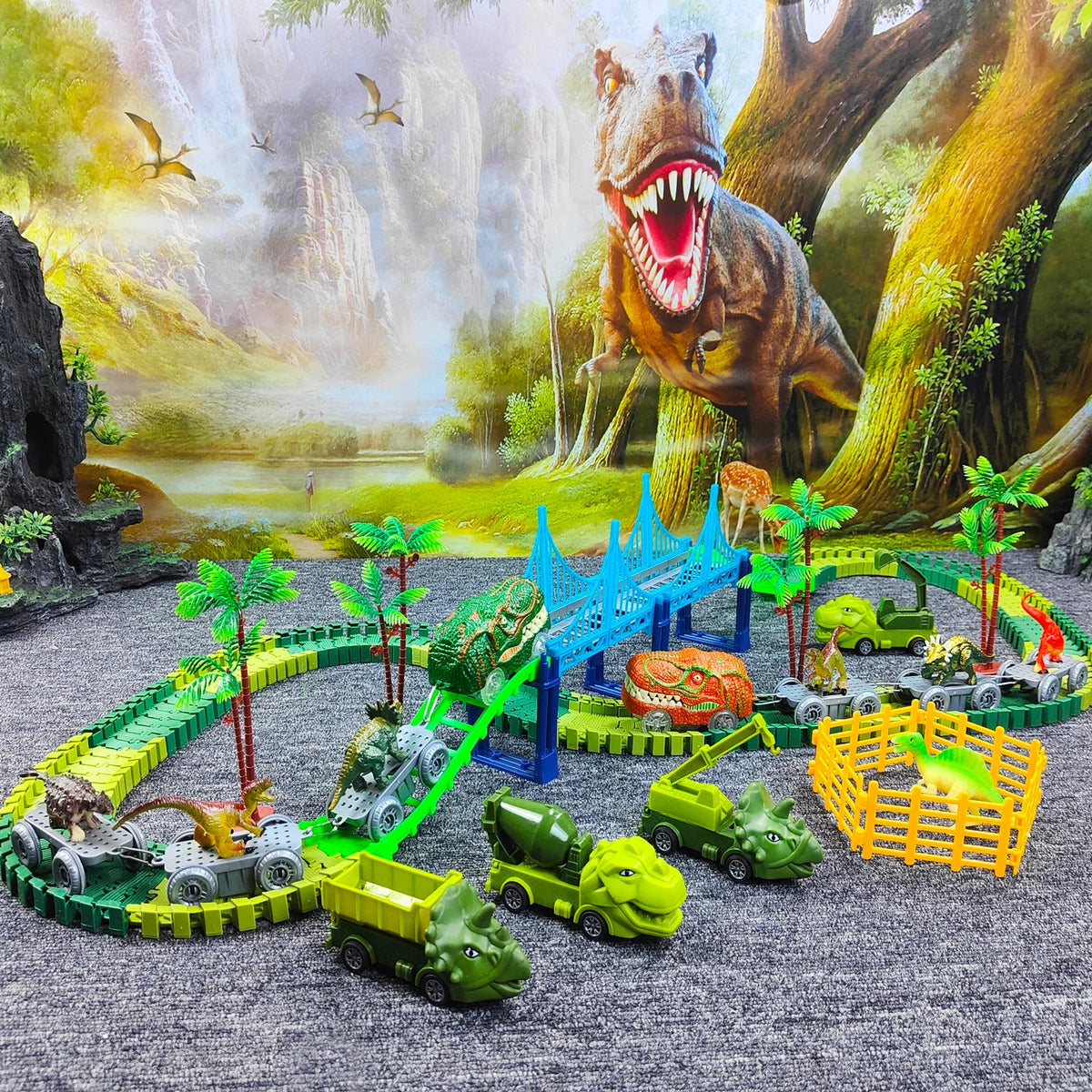 Dino Race Track Toy with Electric Climbing Car