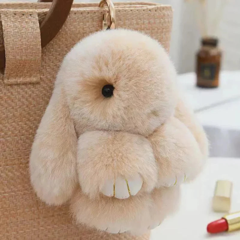 Plush Bunny Keychain Charm