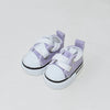Pair of light purple and white casual sneakers designed for 17cm Labubu dolls