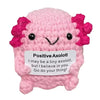 Handmade crochet pink owl with pink tufts, inspirational desk decor.
