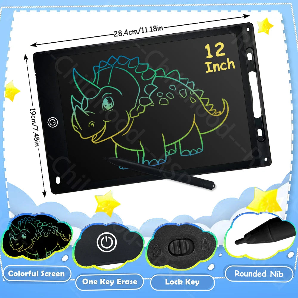LCD Writing Tablet for Kids – Reusable Drawing Board with Stylus