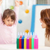 A child is shown next to a row of colorful gel molds and crafting tools for a DIY kit.
