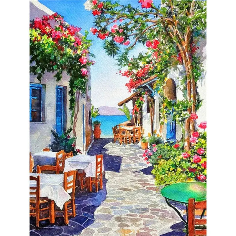 5D Diamond Painting Kit - Scenic Town Landscape Art