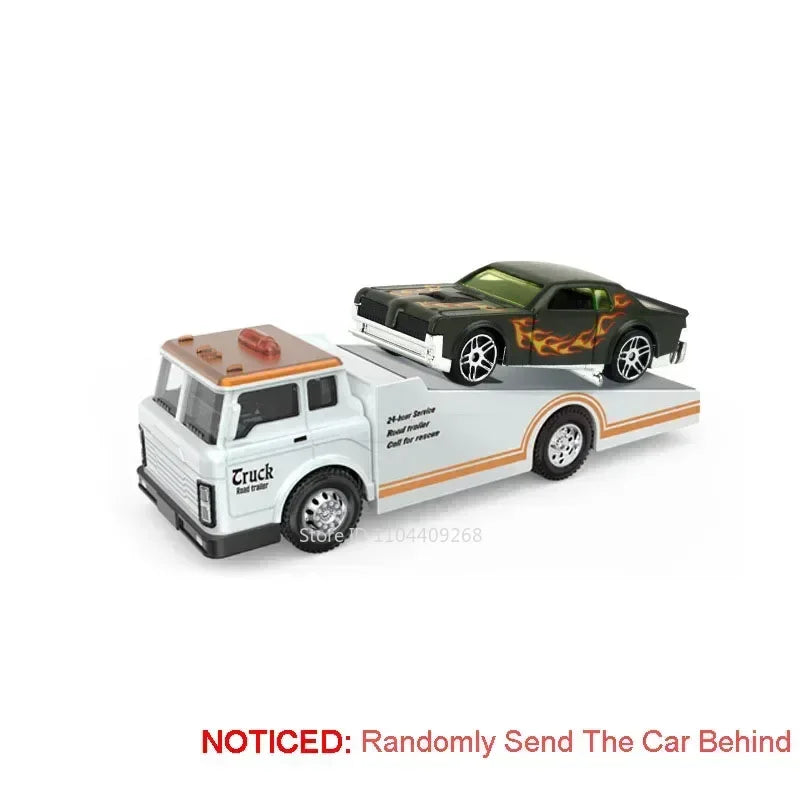 Diecast Metal Container Truck with Trailer – Pull-Back Action
