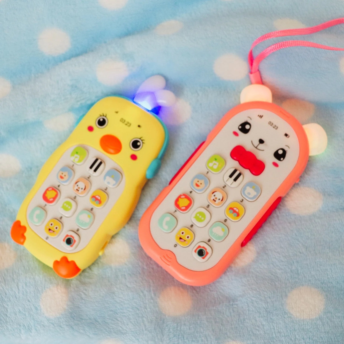 Musical Baby Phone Toy with Teether, Lights & Sounds