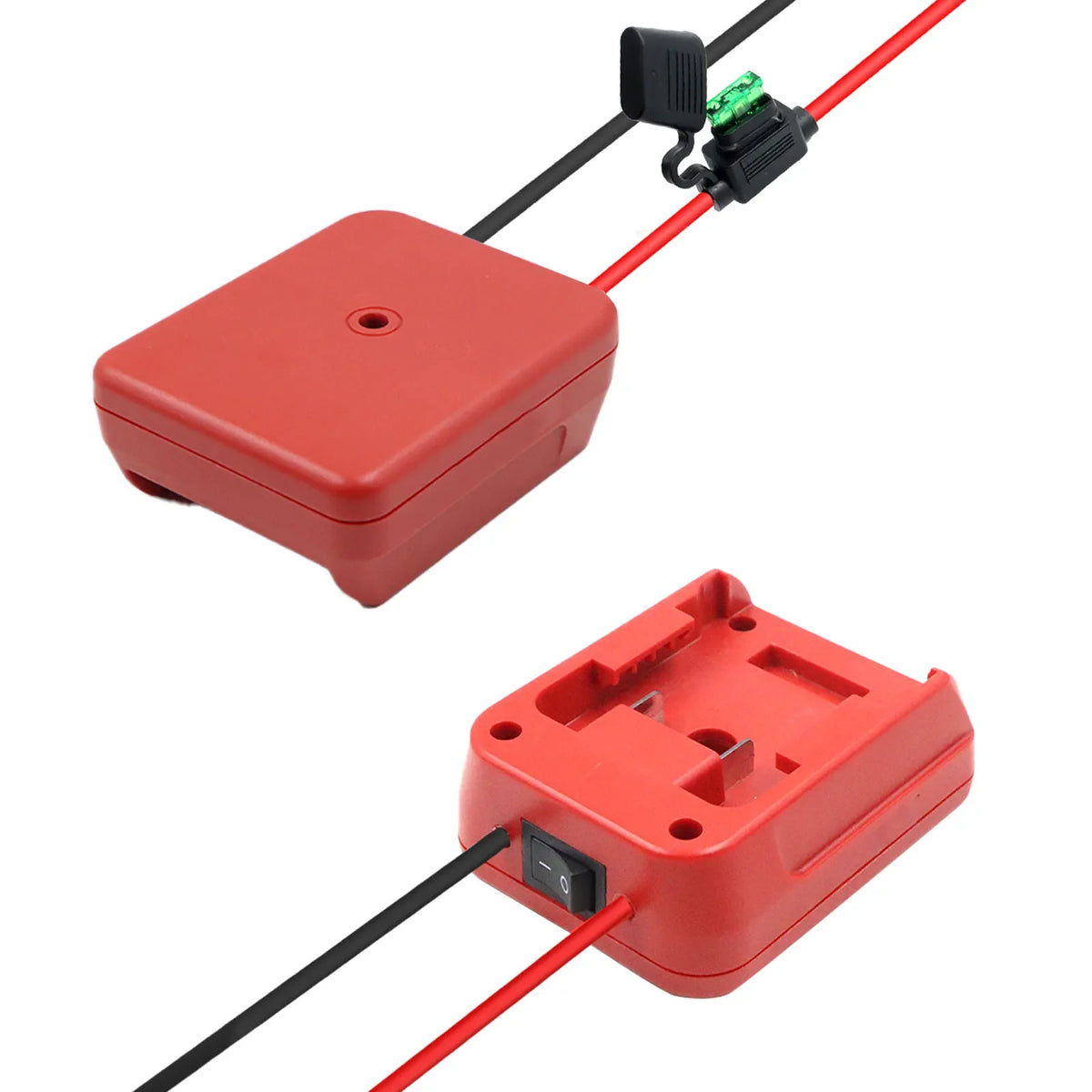 Battery Adapter with Switch and Fuse for Power Tool Batteries