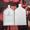 A white diamond painting tray with a pop-up plug is displayed against a dark, textured background.