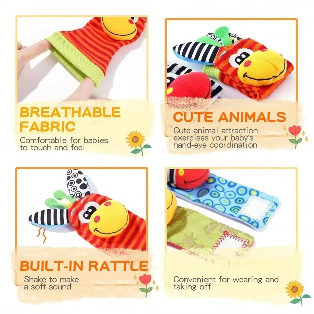 Baby Rattle Sock Toy Set – Soft Sensory & Teething Fun