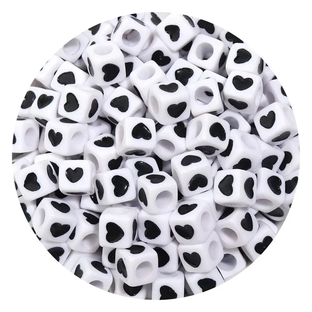 Acrylic Alphabet Beads for Jewelry Making - Mixed Letter Cubes