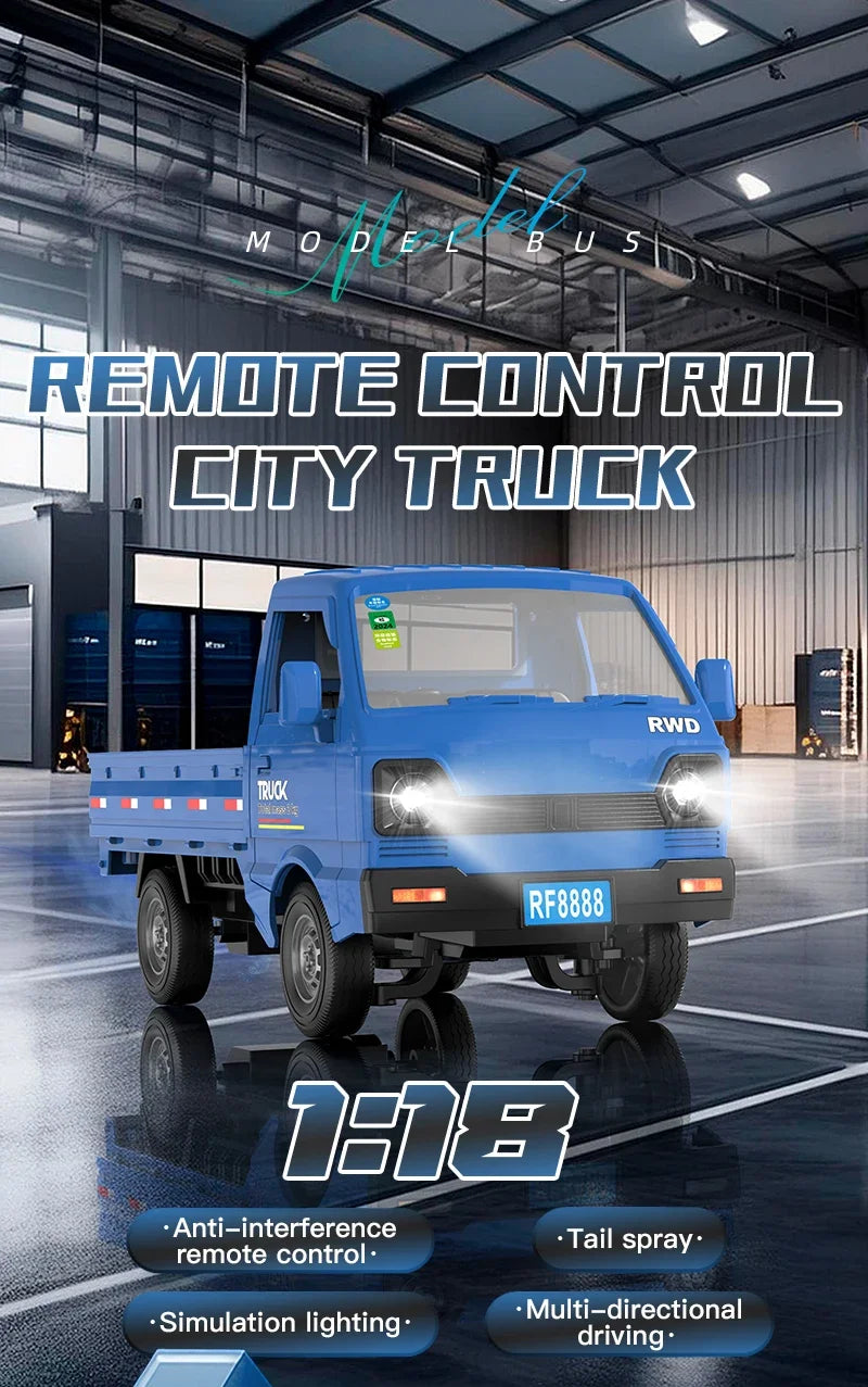 Remote Control Stunt Truck with LED Lights and Spray Effect