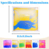 A set of colorful liquid sensory play mats showing various bright colors like yellow, blue, green, and red