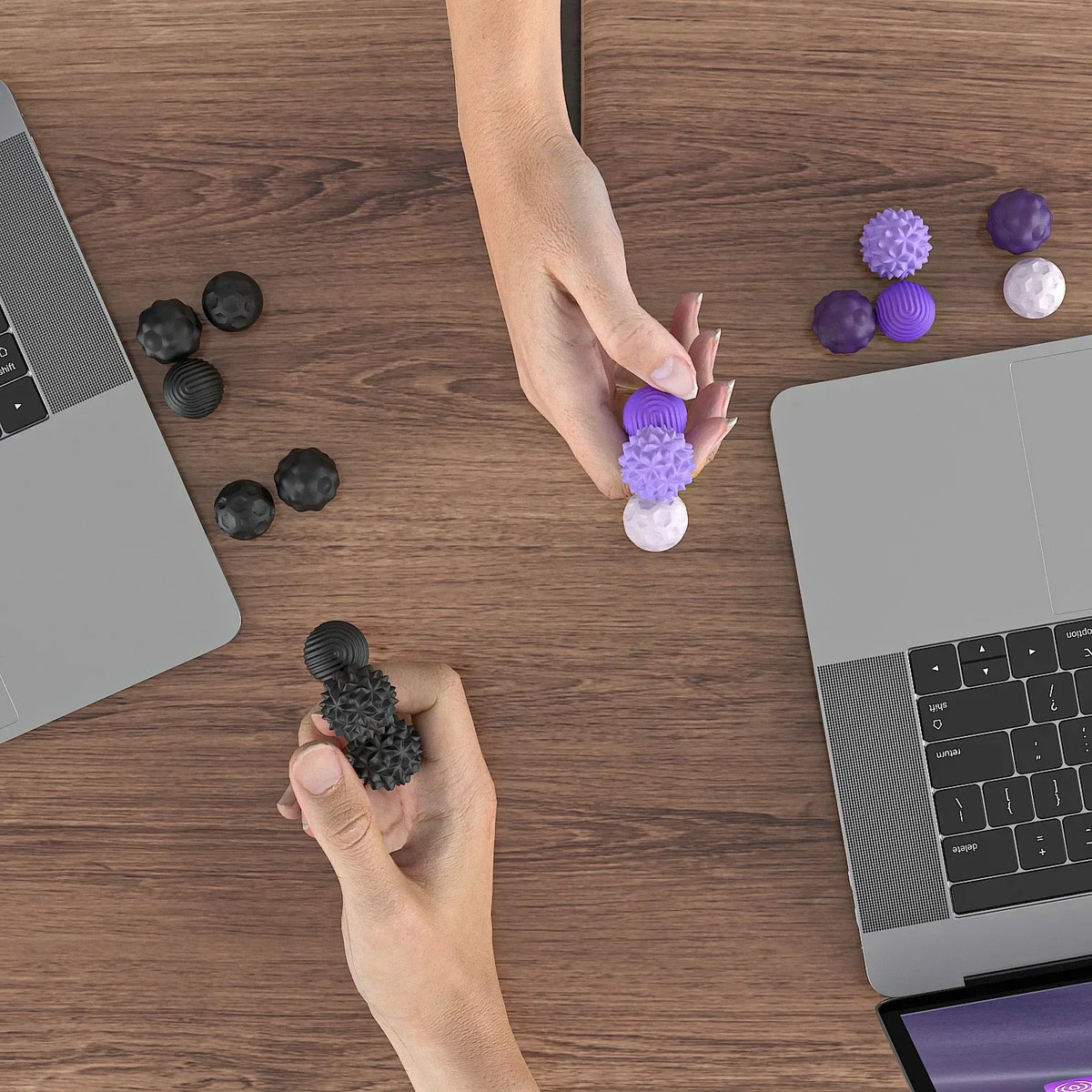 Magnetic Fidget Balls – Silicone Stress Relief Sensory Toys with 4 Textures