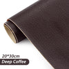 A roll of dark brown Deep Coffee PU leather repair patches for fabric and leather goods.