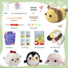 Beginner Crochet Kit – 4 Adorable Animal Projects (Whale, Chick, Penguin, Bee)