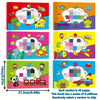 A set of four colorful doodle coloring books featuring a white cloud design for stress relief and relaxation