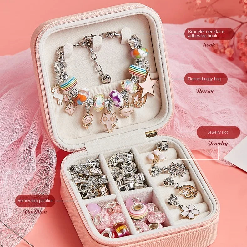 DIY Beaded Bracelet Craft Kit with Storage Box for Kids