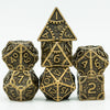 Steampunk Metal Dice Set - 7-Piece Polyhedral RPG Dice