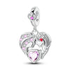 925 Sterling Silver Heart Charm Beads for Bracelets and Necklaces