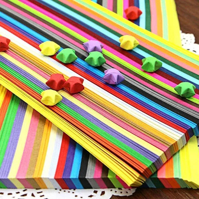 540 Double-Sided Origami Star Strips in 27 Colors for Crafting and Decoration