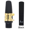 Black SLADE resin alto saxophone reed with gold accents