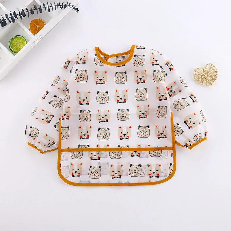 Waterproof Long Sleeve Baby Bib with Full Sleeve Protection