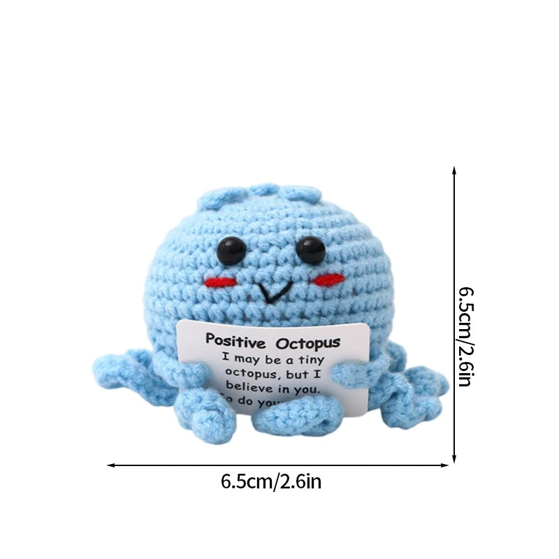 Handmade Crochet Positive Doll with Hugging Card