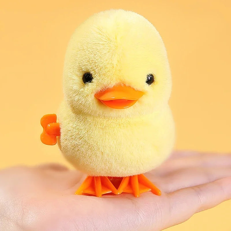 Yellow Wind-Up Jumping Chicken Toy for Toddlers