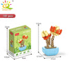 A set of 101 pieces of DIY flower succulent building blocks for desktop plant decor, shown in a box and assembled.