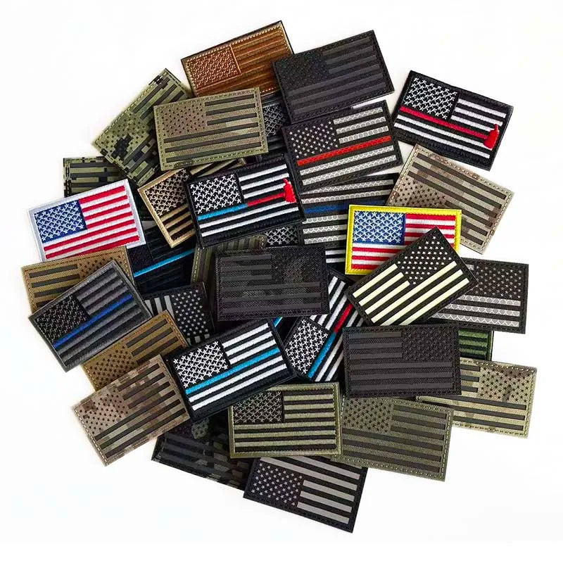 Reflective American Flag Tactical Patch with Glow-in-the-Dark Detail