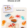 Wooden Pretend Play Kitchen Set with Cutting Fruits and Vegetables