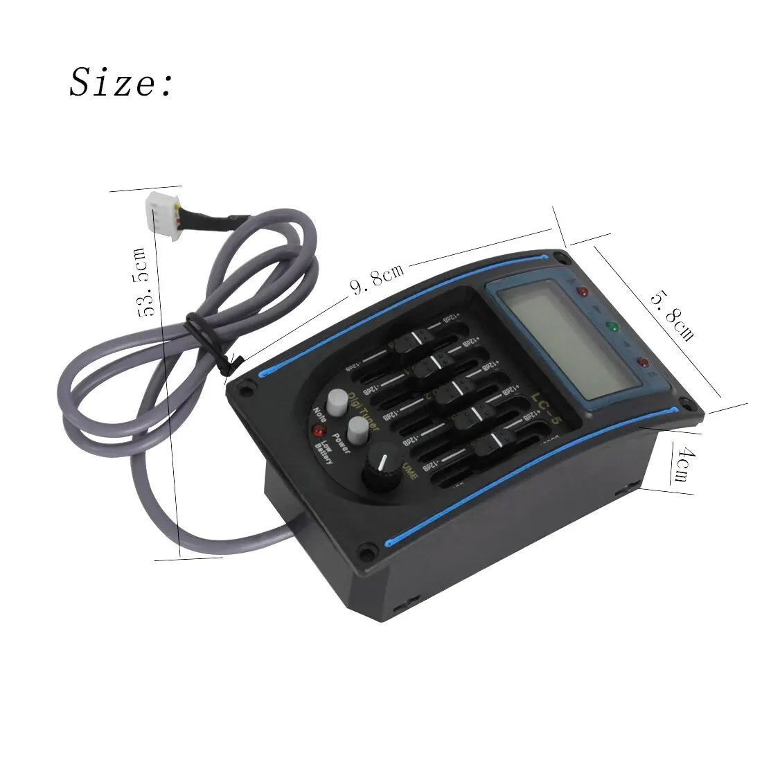 4/5-Band Acoustic Guitar EQ Preamp with Tuner