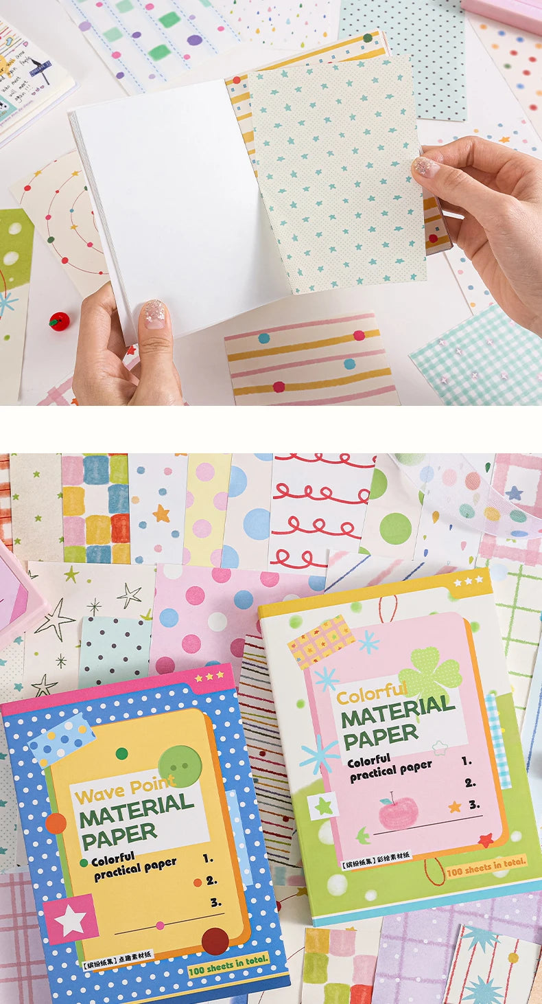 Decorative Wave & Line Memo Paper Pack for Journaling and Scrapbooking