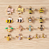Gold Enamel Honeybee Charms for Jewelry Making (Set of 10)