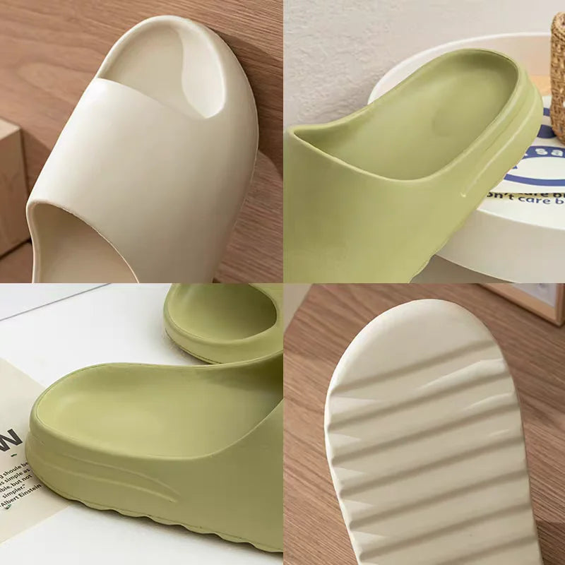 A set of light green EVA platform slides shown from various angles.