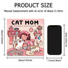 A box art illustration of a cat mom coloring book featuring a woman with a cat and various cute scenes.