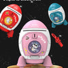 Three styles of Rocket Spacecraft piggy banks for money saving with key unlocking features